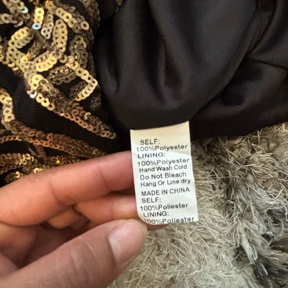 Windsor Black and Gold One Shoulder Dress - Picture 8 of 9